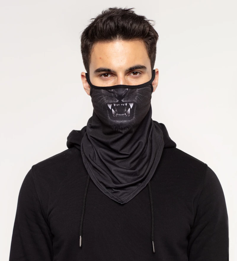 Black Tiger bandana face mask