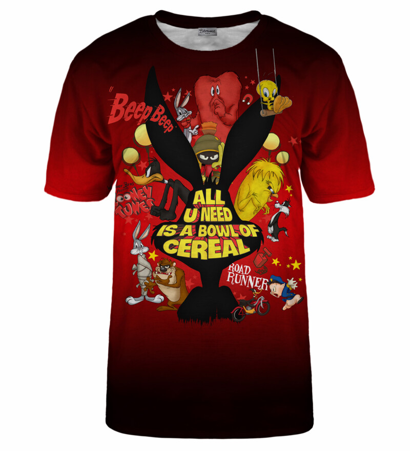 Bowl of cereal red t-shirt