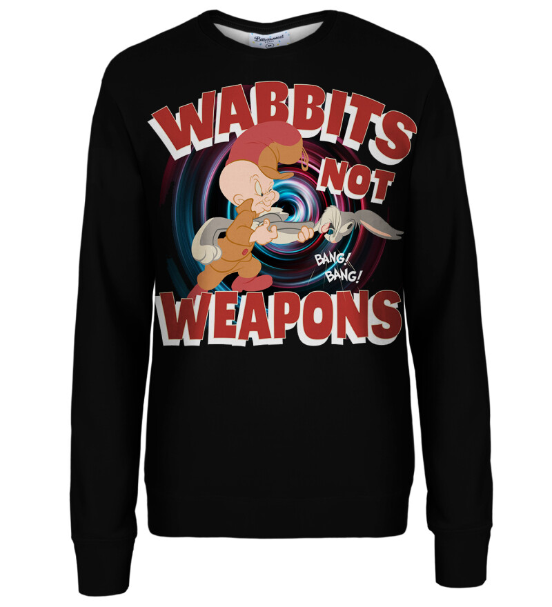 Wabbits no weapons womens sweatshirt