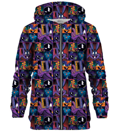 Space Jam pattern zip up hoodie