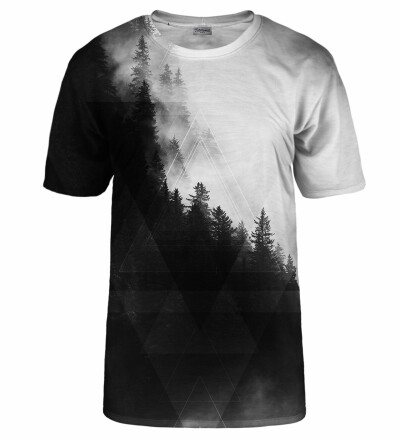 T-shirt gris forêt géométrique