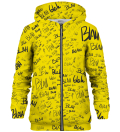 Blah blah blah yellow zip up hoodie
