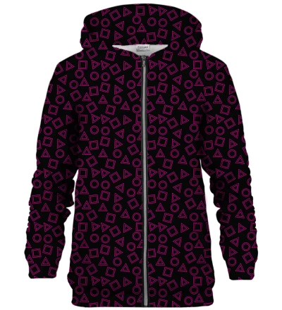 Zip Up Printed Hoodie - Do you want to play?