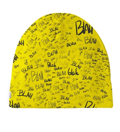 Męska czapka Blah blah blah yellow