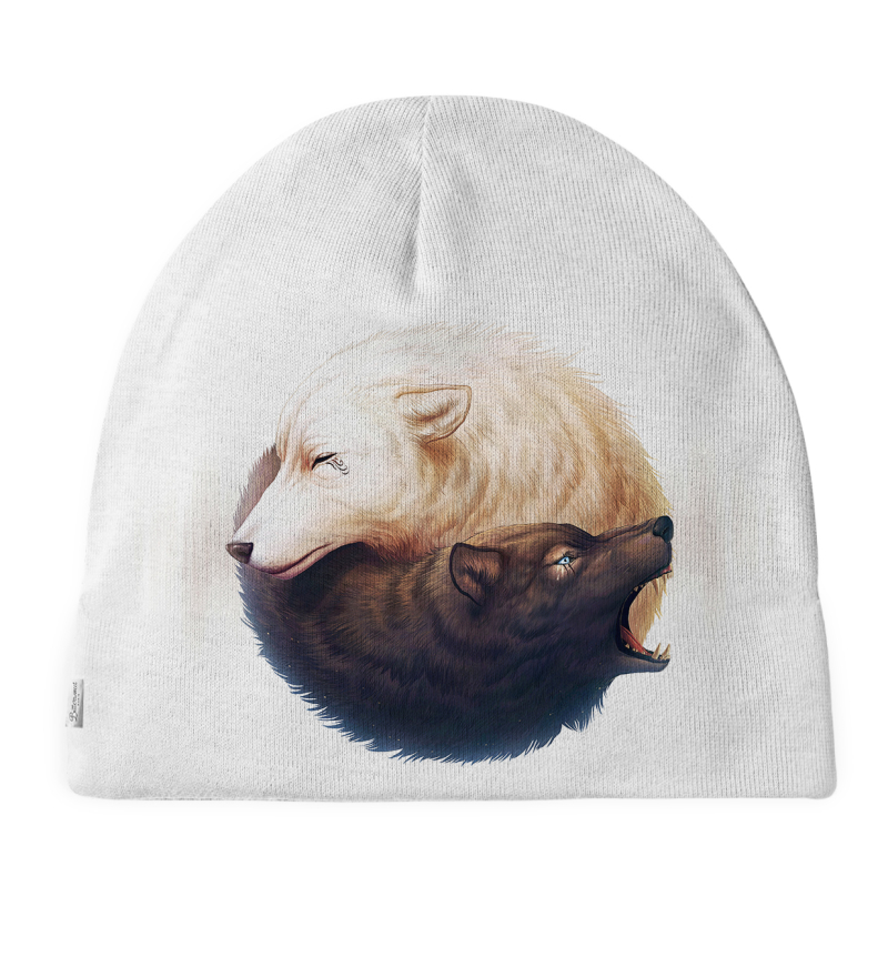 Tuque pour homme Yin and Yang Wolves