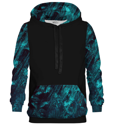 Blue Scratch black Cotton hoodie