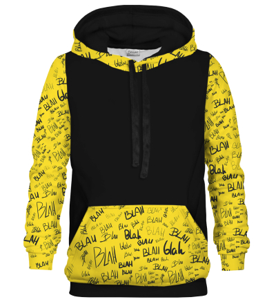 Blah blah blah yellow Cotton hoodie