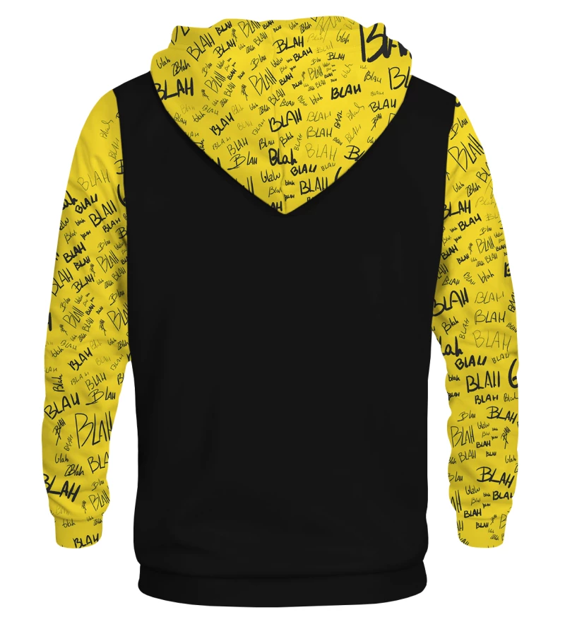 Blah blah blah yellow Cotton hoodie