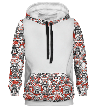Samurai white Cotton hoodie