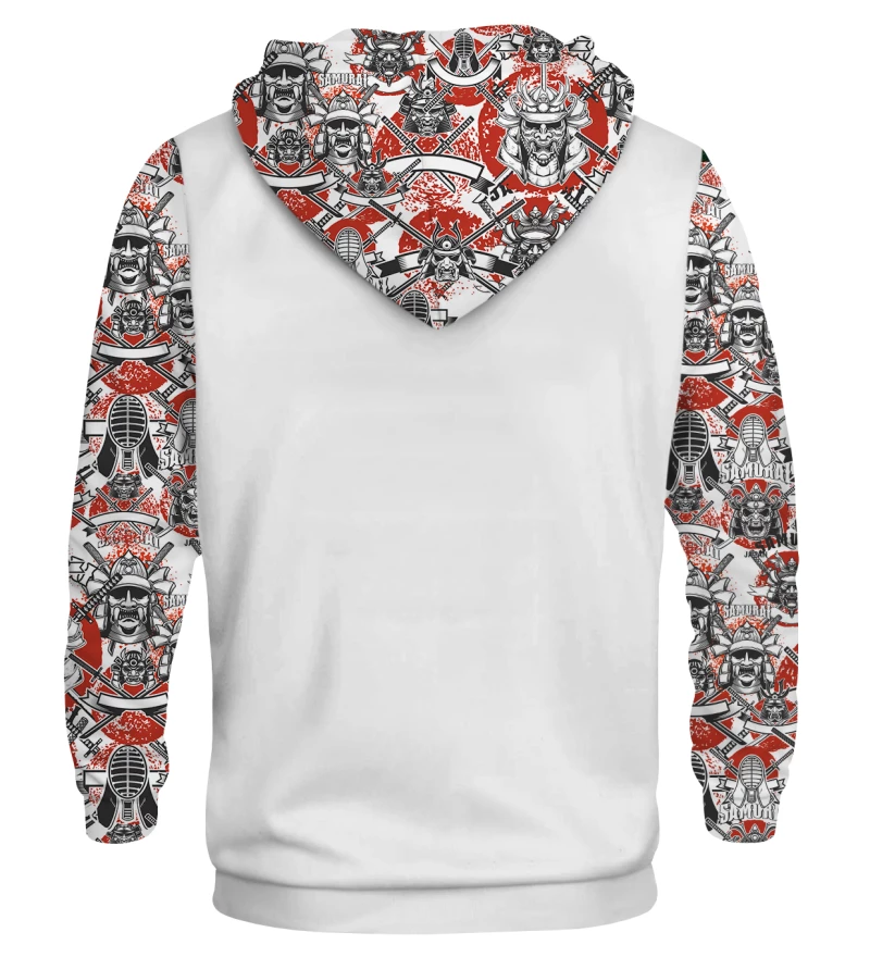 Samurai white Cotton hoodie
