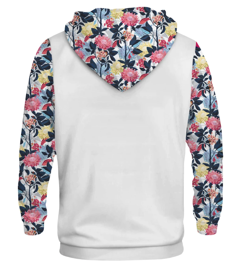 Floral-print Cotton Hoodie In White
