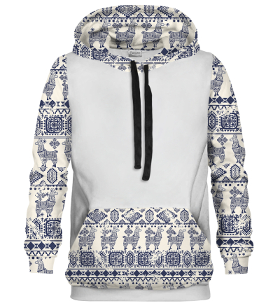 Lama Pattern Cotton hoodie
