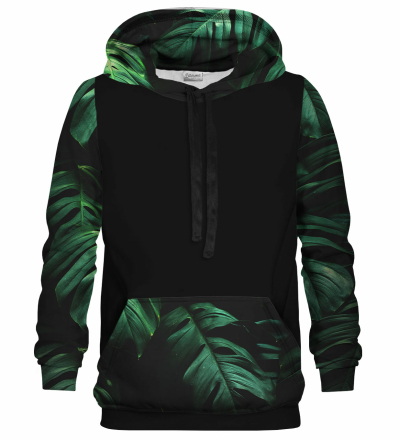 Tropical Jungle black Cotton hoodie