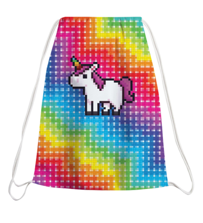 Pixel Unicorn drawstring bag