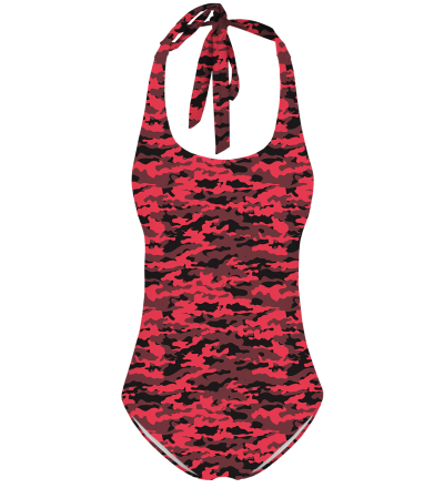 Camouflage Open back swimsuit