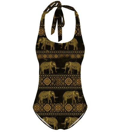 Golden Elephants Open back swimsuit