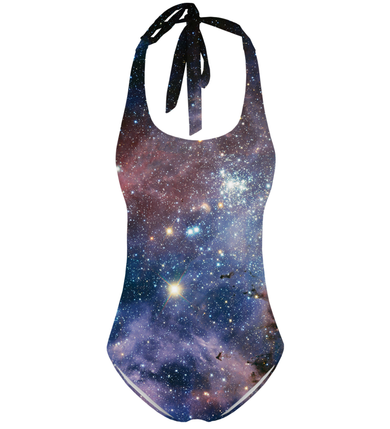 Purple Galaxy Open back swimsuit