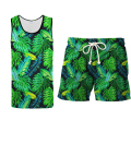 Tropical beach set, Tank Top+Swim Shorts