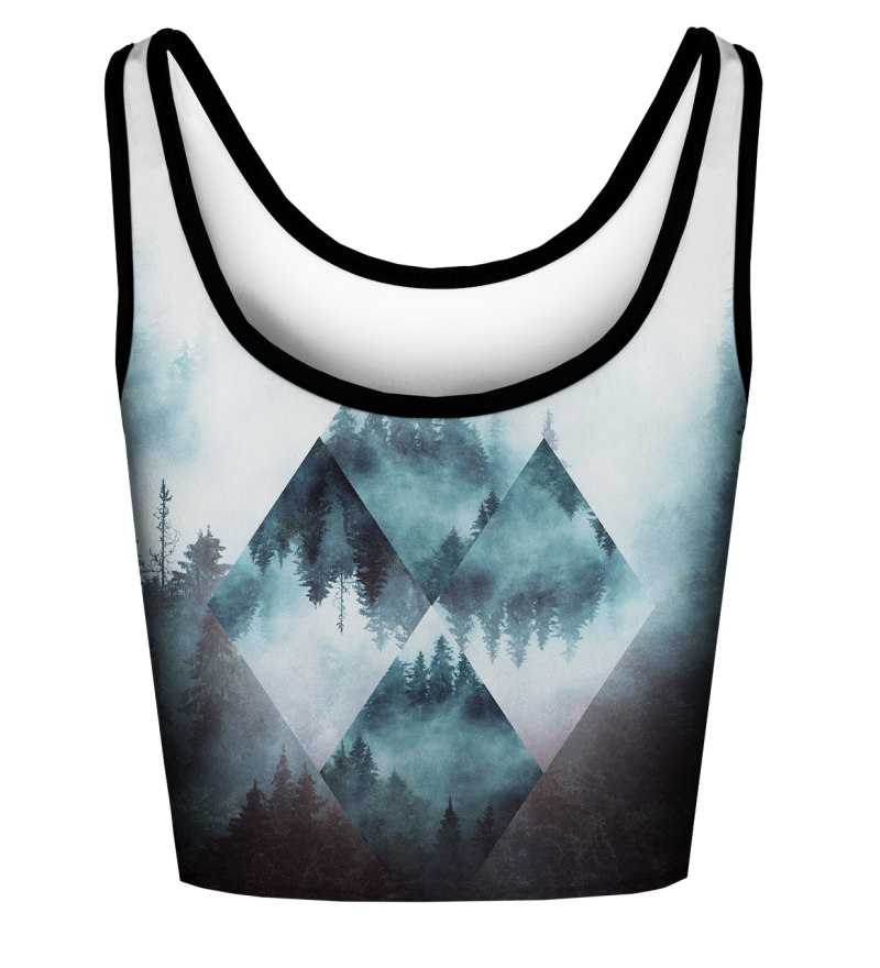Geometric Forest crop top