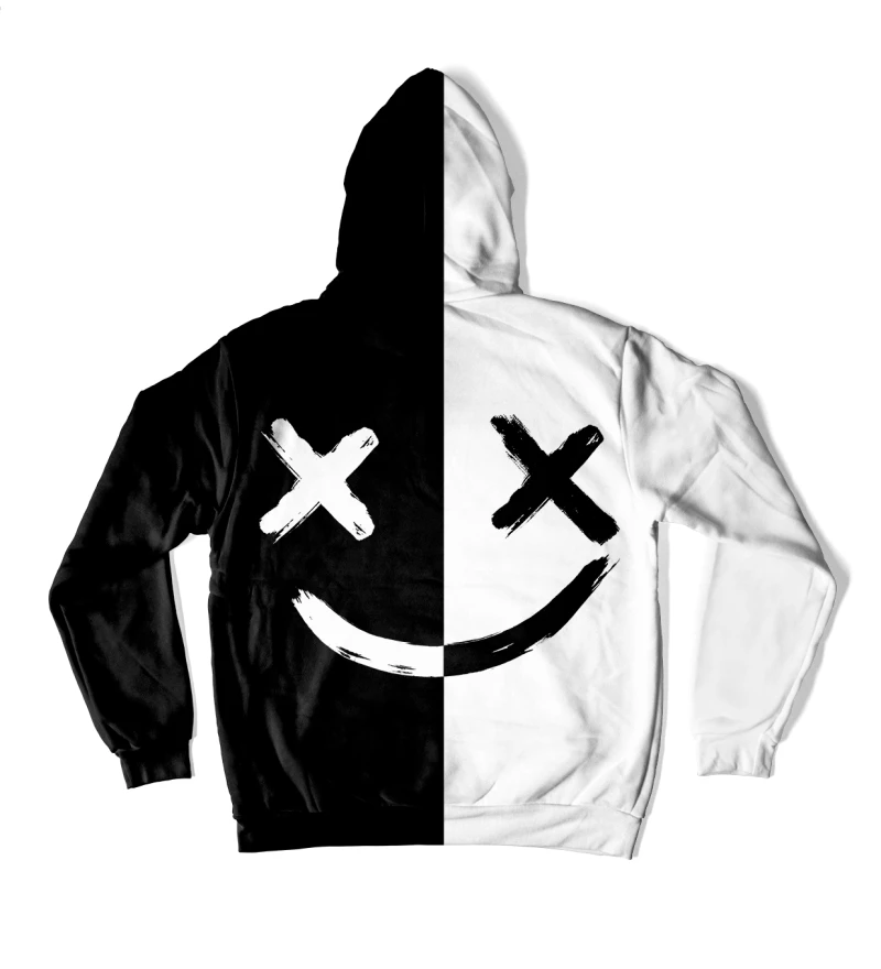 B&W Face oversize hoodie