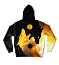 Gold Yin Yang Wolf oversize hoodie