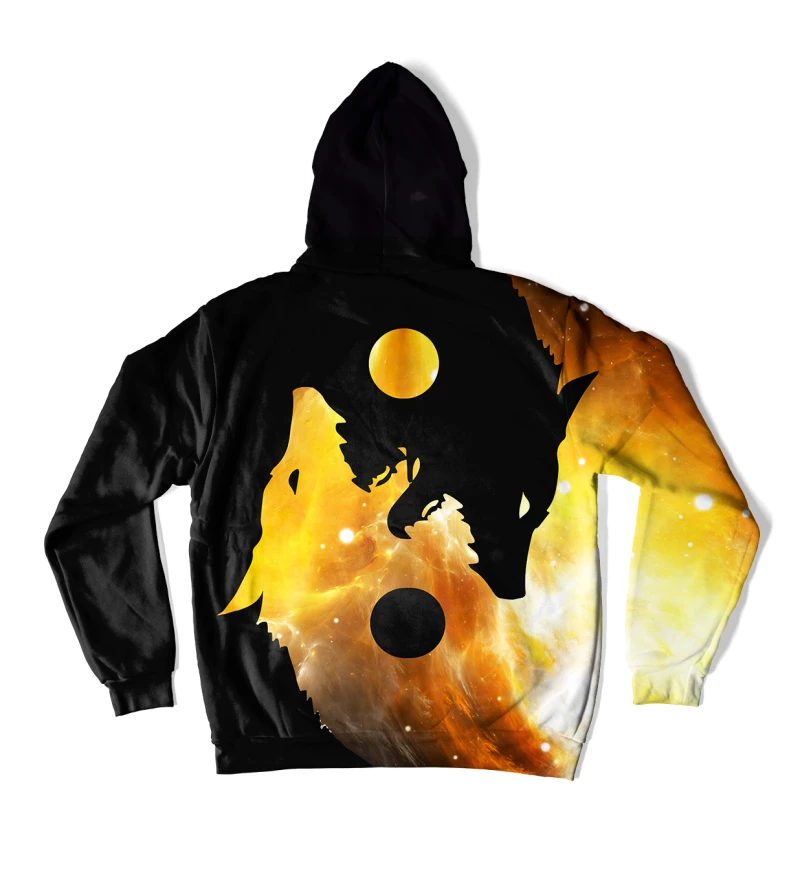 Gold Yin Yang Wolf oversize hoodie