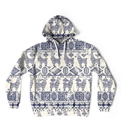 Lama Pattern oversize hoodie