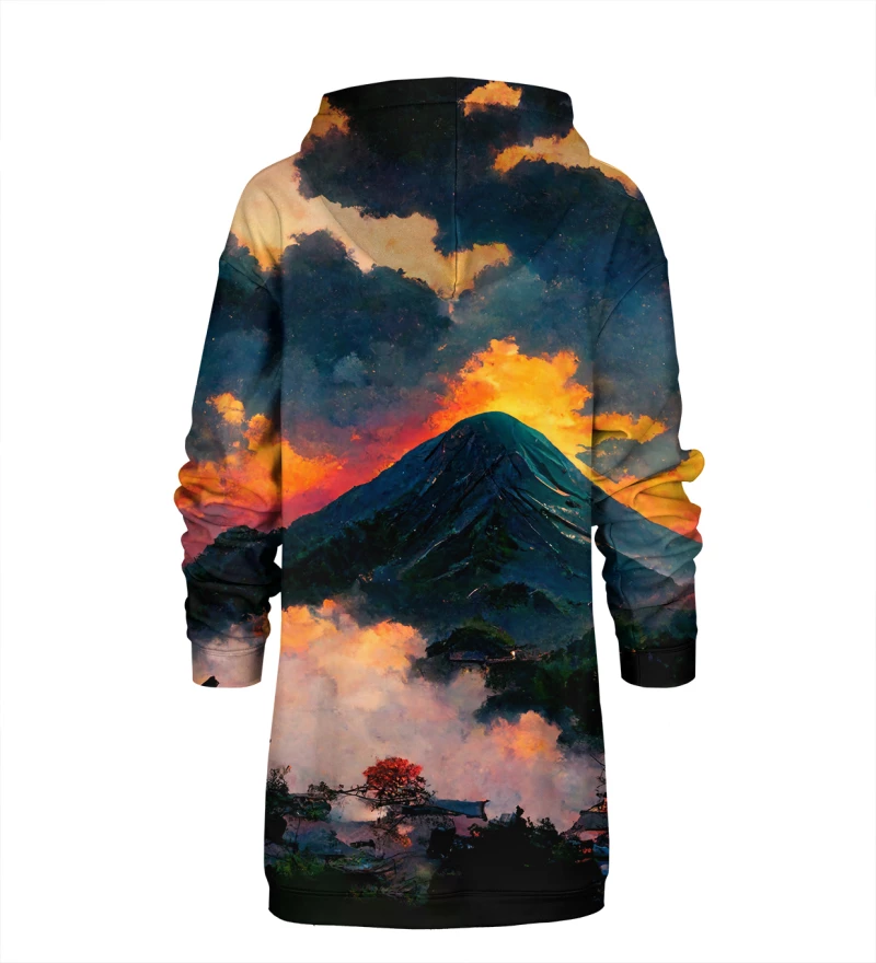 Japanese Mountain Hoodie Oversize Dress