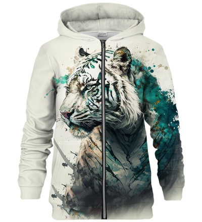 Watercolor Tiger zip up hoodie