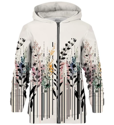 Barcode Flowers zip up hoodie