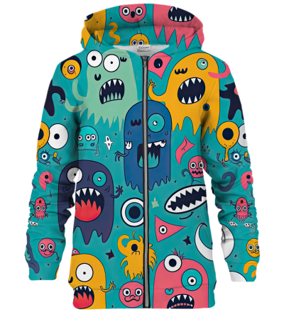 Monsters bluse med lynlås