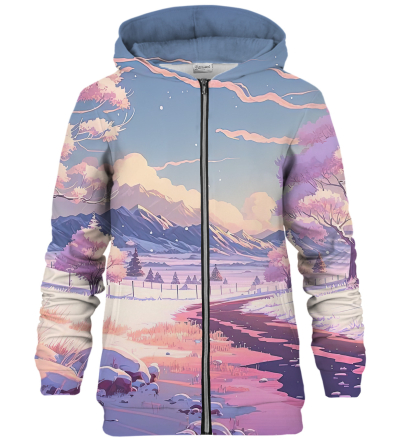 Pink Winter bluse med lynlås