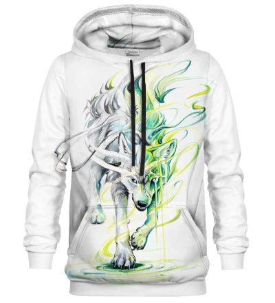 Electric Spirit Wolf White hoodie