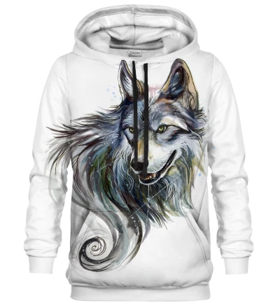Night Wolf White hættetrøje