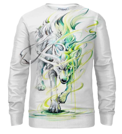 Electric Spirit Wolf White bluse med tryk