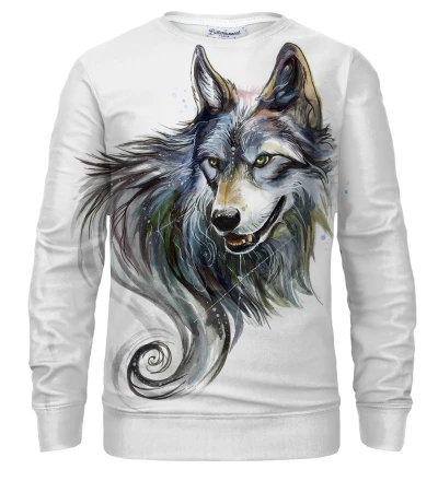 Night Wolf White bluse med tryk