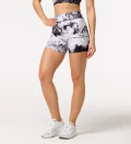 White Marble fitness shorts