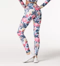 Floral pattern regular waist leggings