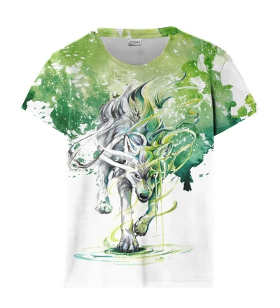 Electric Spirit Wolf womens t-shirt