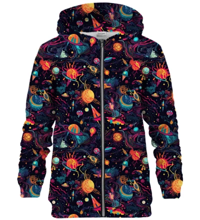 Cosmic pattern zip up hoodie