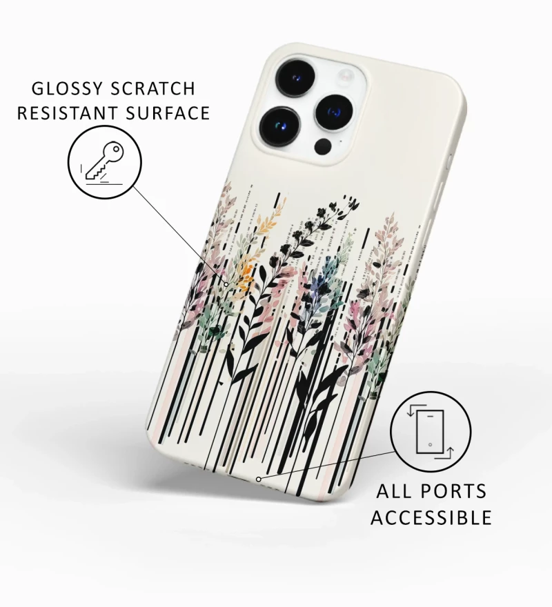 Barcode Flowers phone case