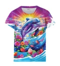 Rainbow Dolphin womens t-shirt