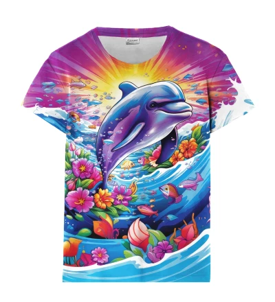 T-shirt femme Rainbow Dolphin