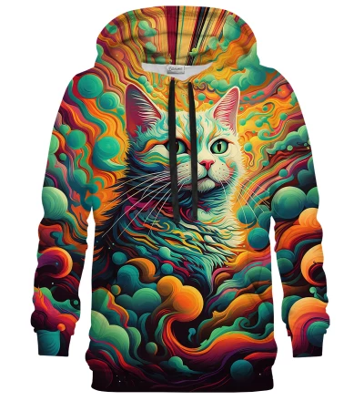 Psychedelic Kitten womens hoodie
