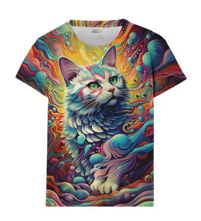 Psychedelic Purr womens t-shirt