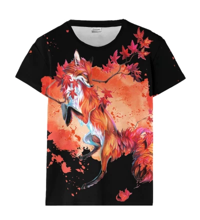 Japanese Maple Fox Black t-shirt til kvinder