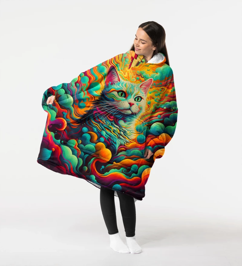 Psychedelic Kitten oodie