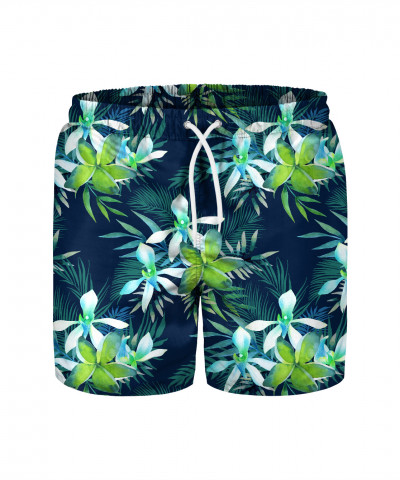 TROPICAL FLOWERS PATTERN Swim Shorts