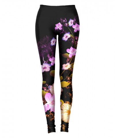 AWESOME FLOWERS WITH FLAME Leggings