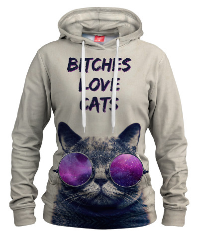 Damska bluza z kapturem BITCHES LOVE CATS